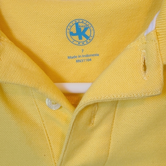 (1562) J.KHAKI Boys Casual Short Sleeve Polo Shirt,  Size: 7 Color: Yellow - Picture 7 of 13
